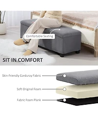 Homcom 47 Inches Storage Ottoman Bench, Foot Rest with Removable Lid