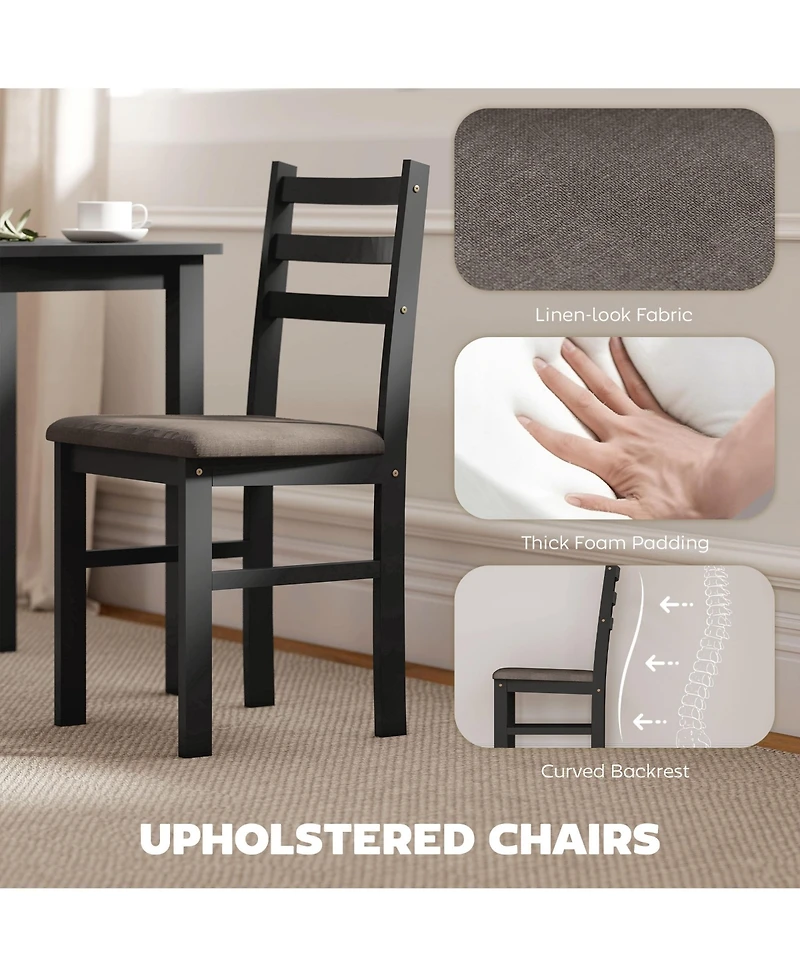 Homcom 5-Piece Dining Table Set with Upholste Chairs