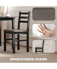 Homcom 5-Piece Dining Table Set with Upholste Chairs