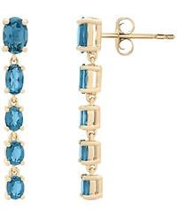 Macy's London Blue Topaz (2-5/8 ct. t.w.) Drop Earrings in 14k Yellow Gold