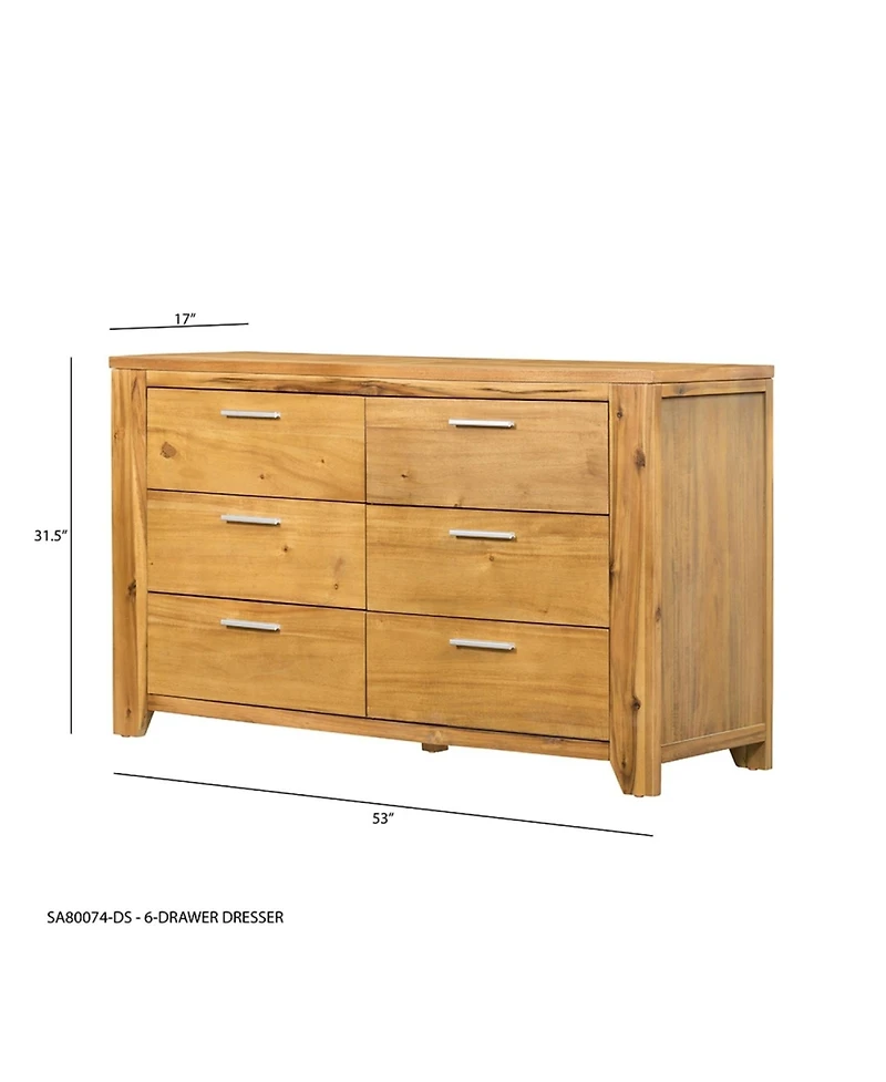 Streamdale Furniture 53x17x31.5" 6-Drawer Dresser