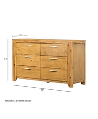 Streamdale Furniture 53x17x31.5" 6-Drawer Dresser