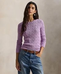 Polo Ralph Lauren Women's Cable-Knit Cotton Crewneck Sweater