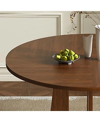 Streamdale 47" Round Farmhouse Dining Table - Spiced
