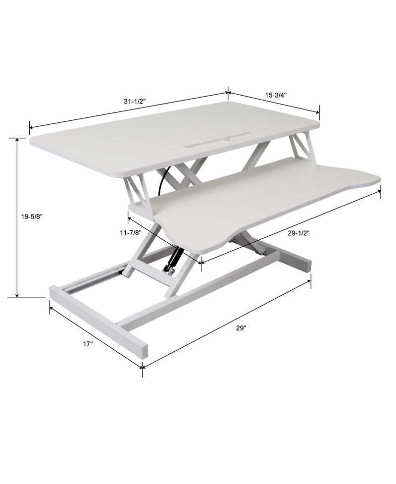 Streamdale FurnitureAdjustable Standing Laptop Desk w/ Keyboard Tray, White