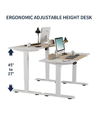 Streamdale Furniture Electric Standing Desk 55" Height Adjustable Computer Table