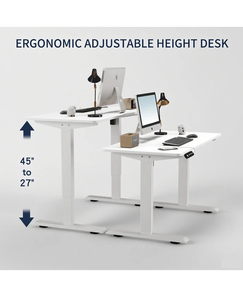 Streamdale Furniture Streamdale Electric Standing Desk Height Adjustable 55" Computer Table