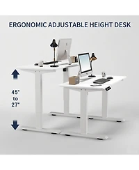 Streamdale Furniture Streamdale Electric Standing Desk Height Adjustable 55" Computer Table