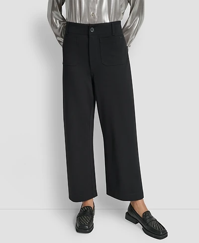 Dkny Jeans Women's High-Rise Cropped Wide Leg Pants