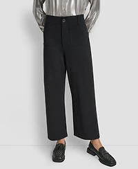 Dkny Jeans Women's High-Rise Cropped Wide Leg Pants