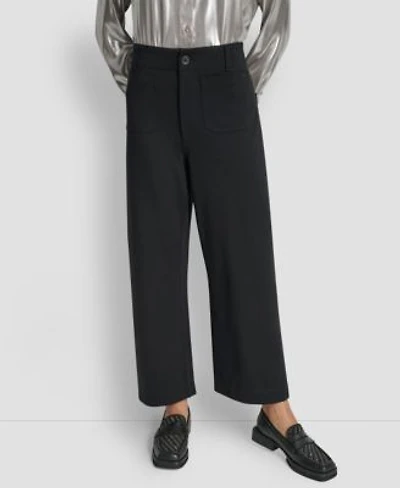 Dkny Jeans Womens High Rise Cropped Wide Leg Pants