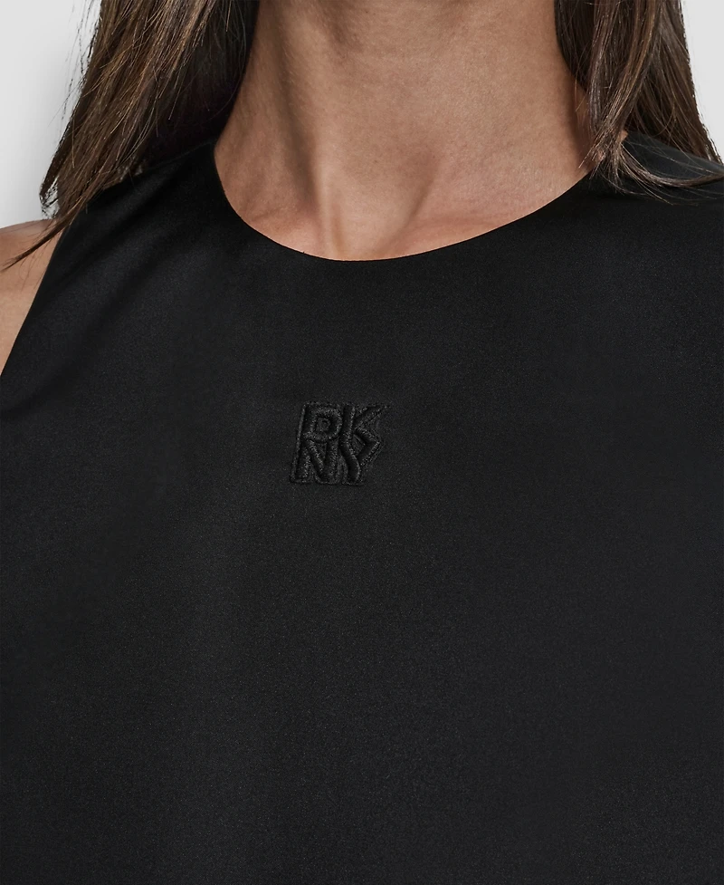 Dkny Jeans Women's Sleeveless Rhinestone Button Bubble Top