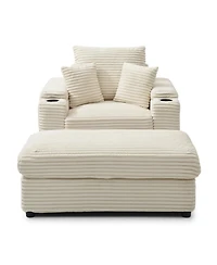 Streamdale Furniture Streamdale Oversized Accent Chair with Ottoman, Modern Comfy Armchair