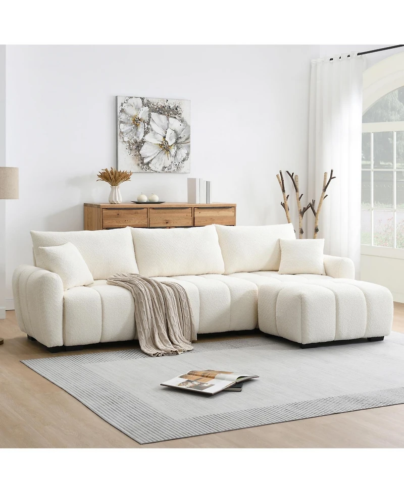 Streamdale Furniture 110" Modular Sectional Sofa with Ottoman
