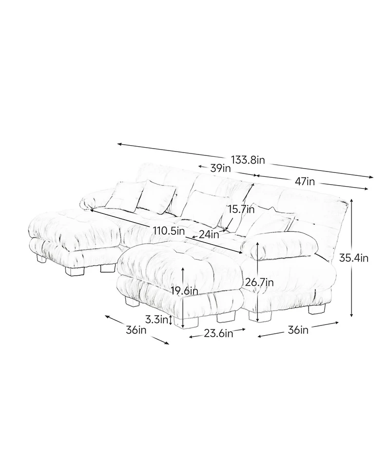 Streamdale Luxury Modular Sectional Sofa Couch