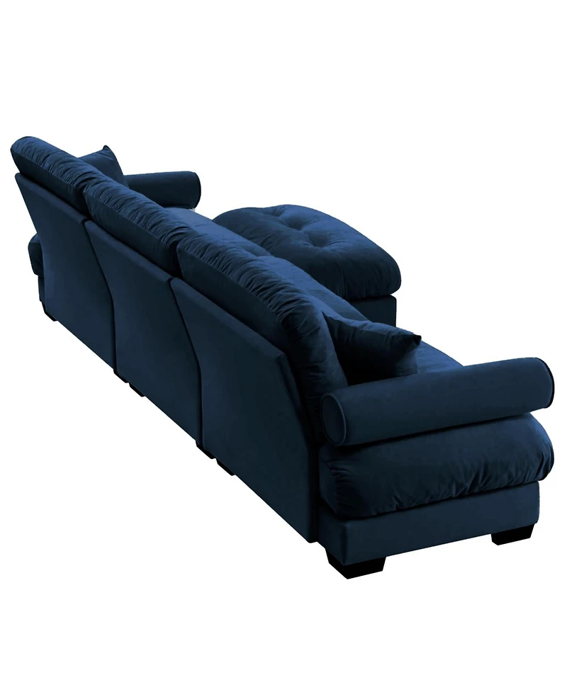 Streamdale Furniture Super Comfort Oversized Modular Velvet Sectional Sofa Couch with Ottoman