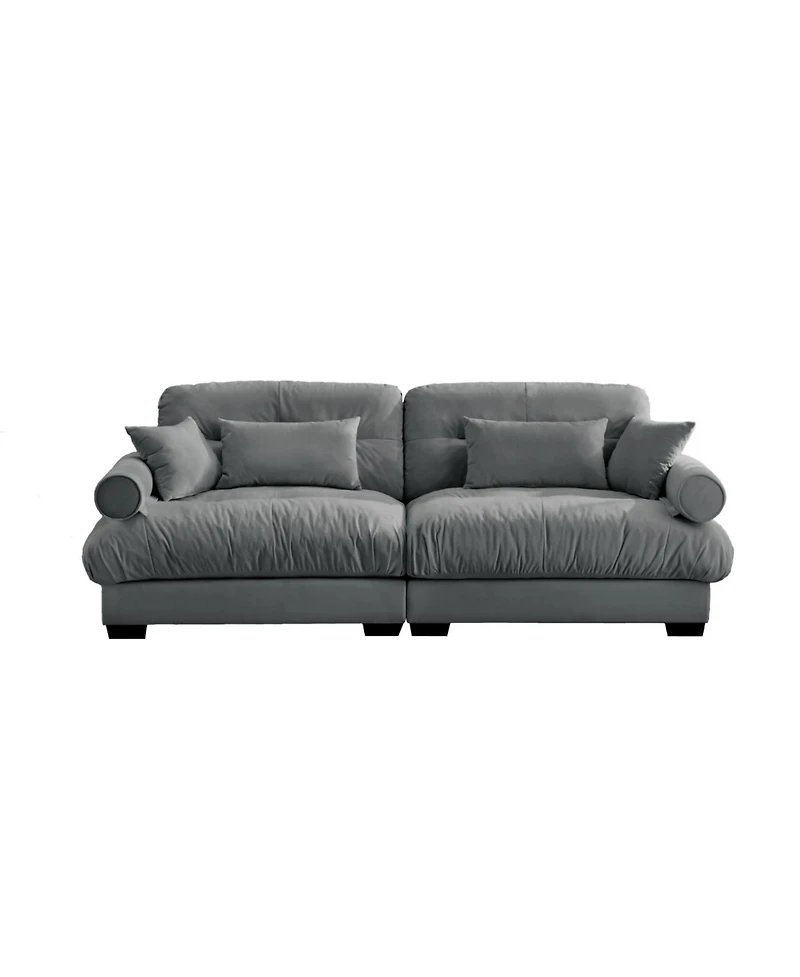 Streamdale Furniture Modern Two-Seater Velvet Sofa with Pillows