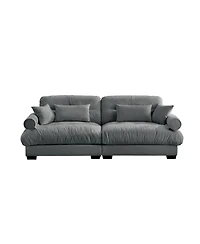 Streamdale Furniture Modern Two-Seater Velvet Sofa with Pillows