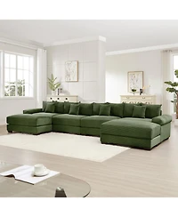 Streamdale Furniture Cloud Modular U-Shape Sectional Couch, Premium Corduroy