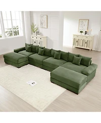 Streamdale Furniture Cloud Modular U-Shape Sectional Couch, Premium Corduroy
