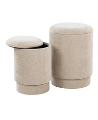 Lumisource 2-Pc. Fabric Marla Upholstered Contemporary Ottoman Set