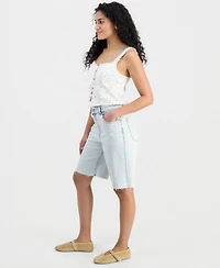 Juniors' High-Rise Baggy Denim Jorts