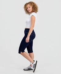 Dollhouse Juniors' Seam Front High-Rise Capri Jeans
