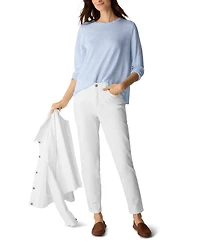 Eileen Fisher Women's Yarn-Dyed Stripe Crewneck T-Shirt, Regular And Petites