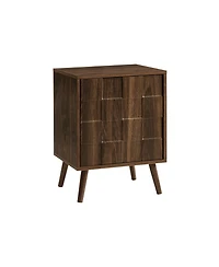 Lovmor Accent Table, End, Side Table, Small, Storage, Lamp, Walnut Laminate, Modern