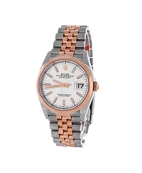 Pre-Owned Rolex Oyster Perpetual Datejust Fluted Motif Automatic Watch in Stainless Steel and Rose Gold 36mm