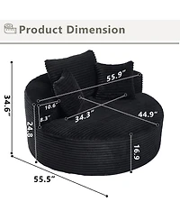 Boyel Living Round Sofa Bed with Memory Foam Sectional Couches for Room