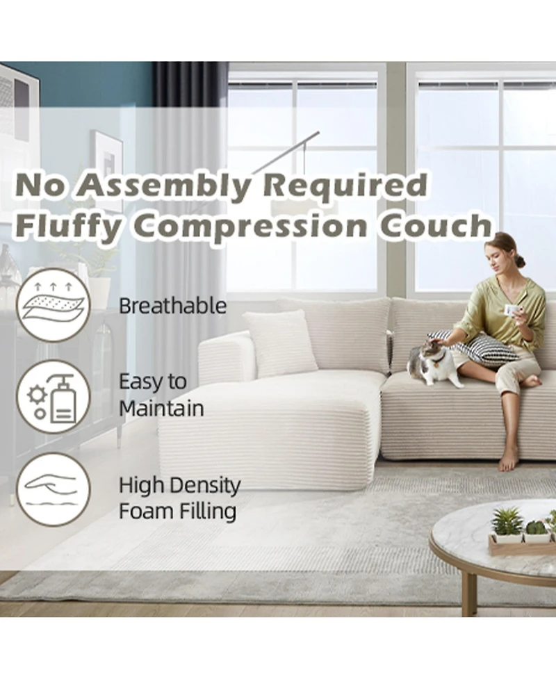 Boyel Living Modular Sectional Sofa Couches L-Shape Couch 3 Seat Memory Foam