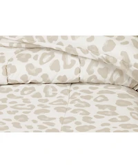 Chanasya Premium Beige Leopard Comforter Set – Soft Animal Print Microfiber Bedding – 3 Piece Set with 1 Comforter and 2 Pillow Shams
