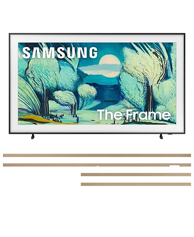 Samsung QN65LS03FAFXZA 65" The Frame Qled 4K Art Mode Smart Tv with a Vg-SCFF65TKBZA Customizable Bezel - Modern Teak (2025)