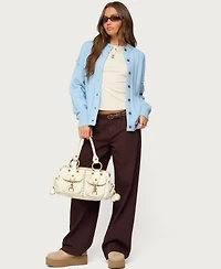 Edikted Women's Joanie Wide Ribbed Knit Cardigan