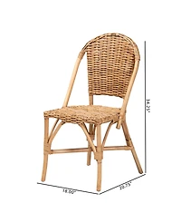Furniture Neola 20.7" Rattan Bohemian Dining Chair