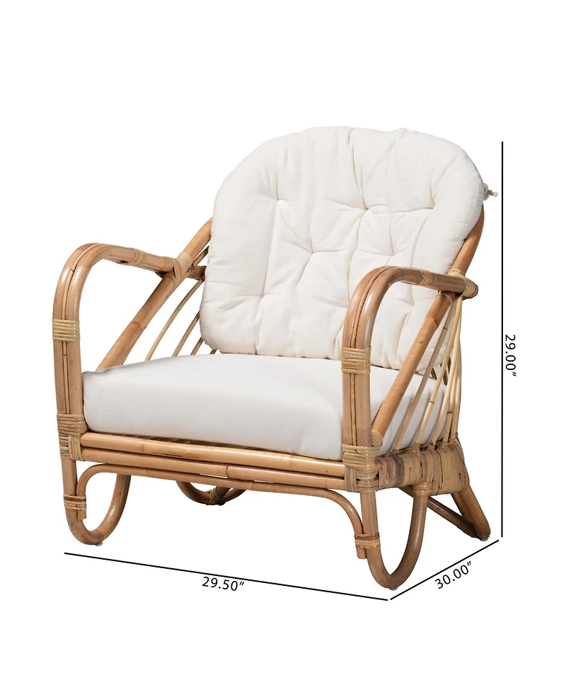 Furniture Aliane 30" Rattan Bohemian Armchair