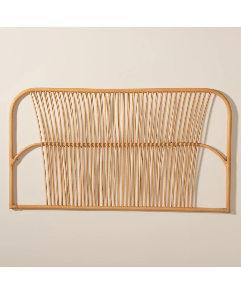 Furniture Laina 2" Rattan Bohemian Queen Wall-mount Headboard