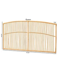 Furniture Malvina 2" Rattan Bohemian Queen Wall-mount Headboard
