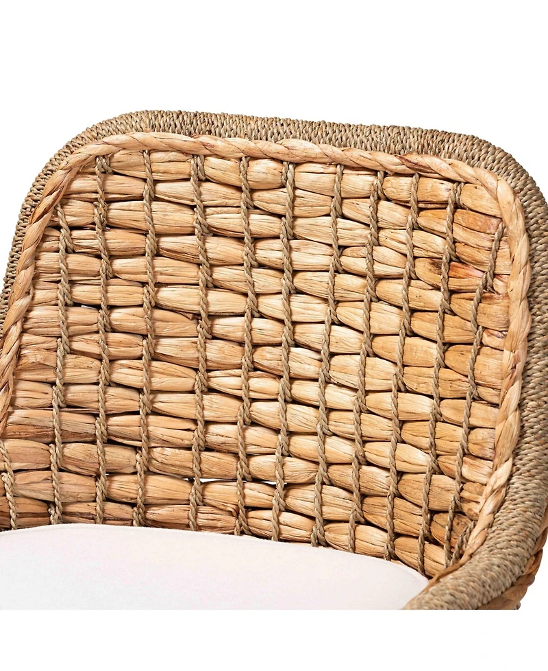 Furniture Kyle 24" Rattan Bohemian Dining Chair with Cushion