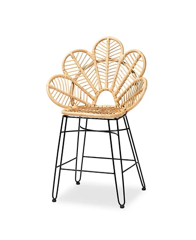 Furniture Garan 19.5" Rattan Bohemian Counter Stool