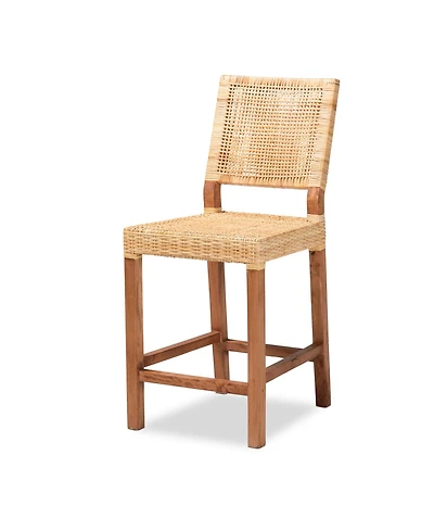 Furniture Lesia 23" Rattan Bohemian Counter Stool