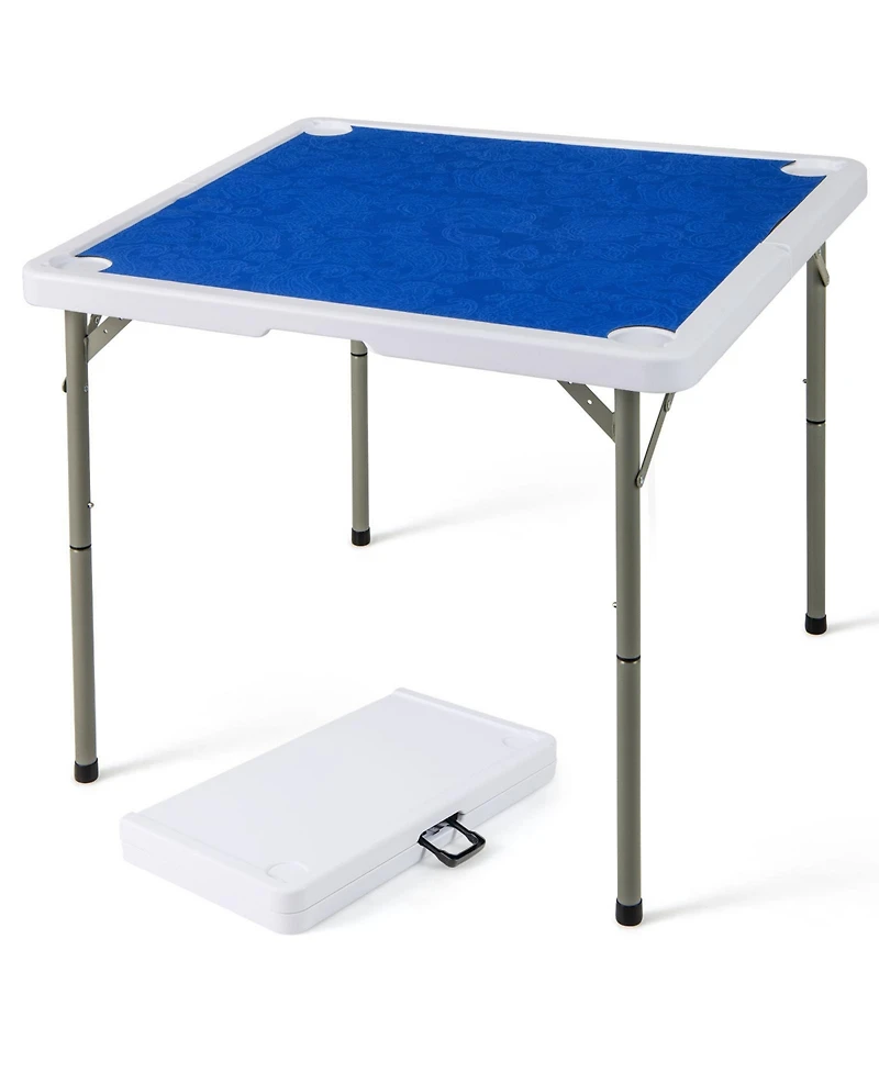 Hongge 35-Inch Folding Mahjong Table for 4 Players with Cup Holders and Card Slots