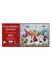 SunsOut Three Winter Gnomes 300 piece Jigsaw Puzzle for Adults Christmas