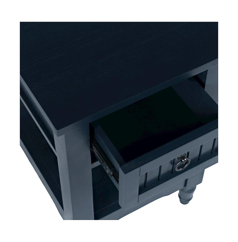 Jofran Westport Modern Farmhouse Chairside End Table with Storage Shelf