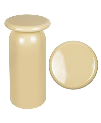 Jonathan Y 22.75" Metal Mid-Century Modern Sleek Cylinder Drink Table and Decorative End