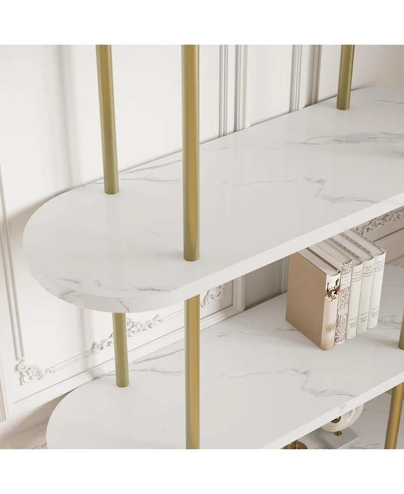 gaomon 71" 5-Tier Metal Collapsible Bookshelf, Portable Freestanding Bookcase, Tall Storage Organizer Display Rack for Home Office, Living Room