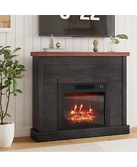 Gaomon 38" Fireplace Mantel with 19" Insert Heater, Adjustable Flame Brightness, Remote Control