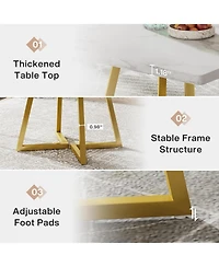 Tribesigns Square Dining Table for 4, 31.5" Industrial Dinner Table with Metal Base, Wood Kitchen Table for Dining Room, Small Space