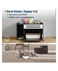 gaomon Modern Litter Box Enclosure Cabinet